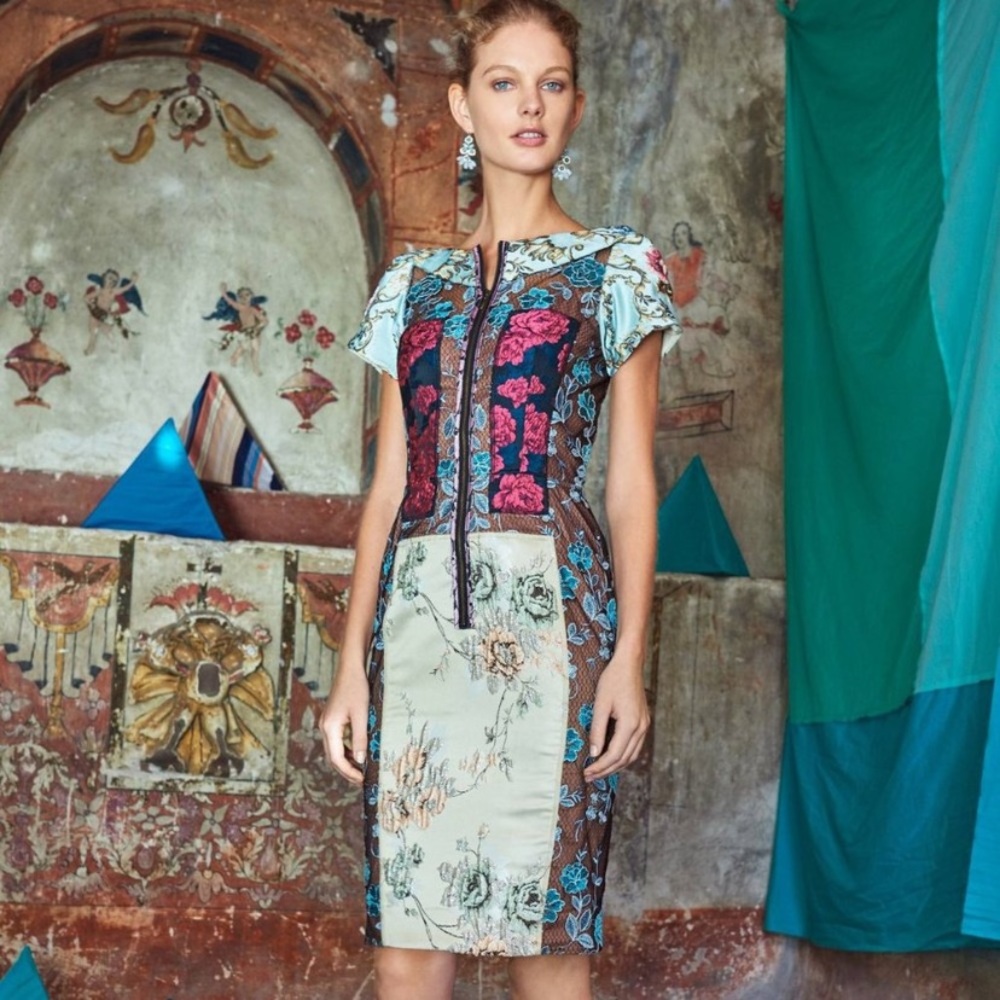 Anthropologie Beguile by Byron Lars Pieced Brocade Dress